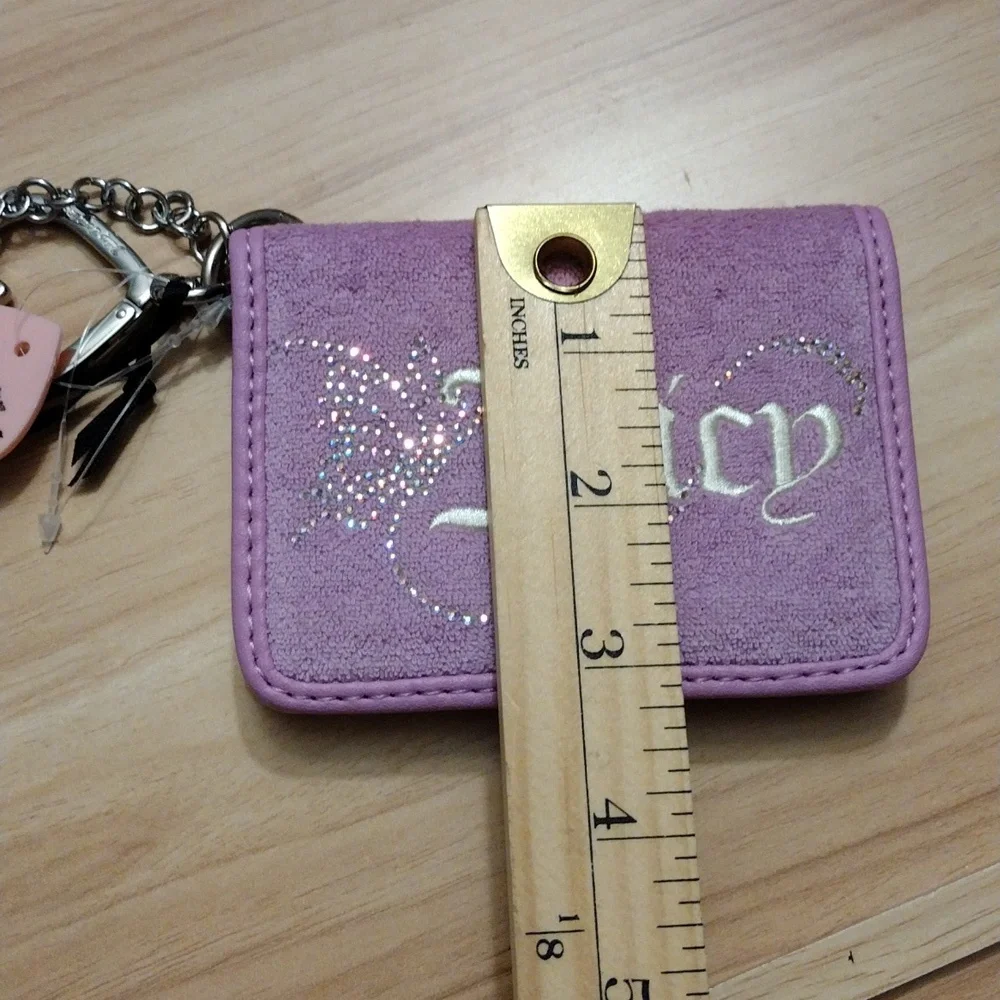 Juicy Couture Violet Tulle Wing It Card Case with Heart Charm Key Fob 🦋✨ 🆕